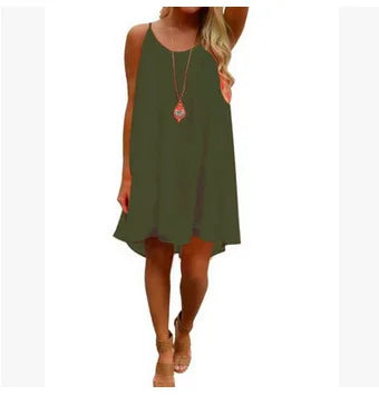 Sexy Womens Mini Summer Dress | Sleeveless Backless Beach Party Robe