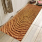 Coastal Shell & Wood Print Mat | Nautical Patchwork Area Rug