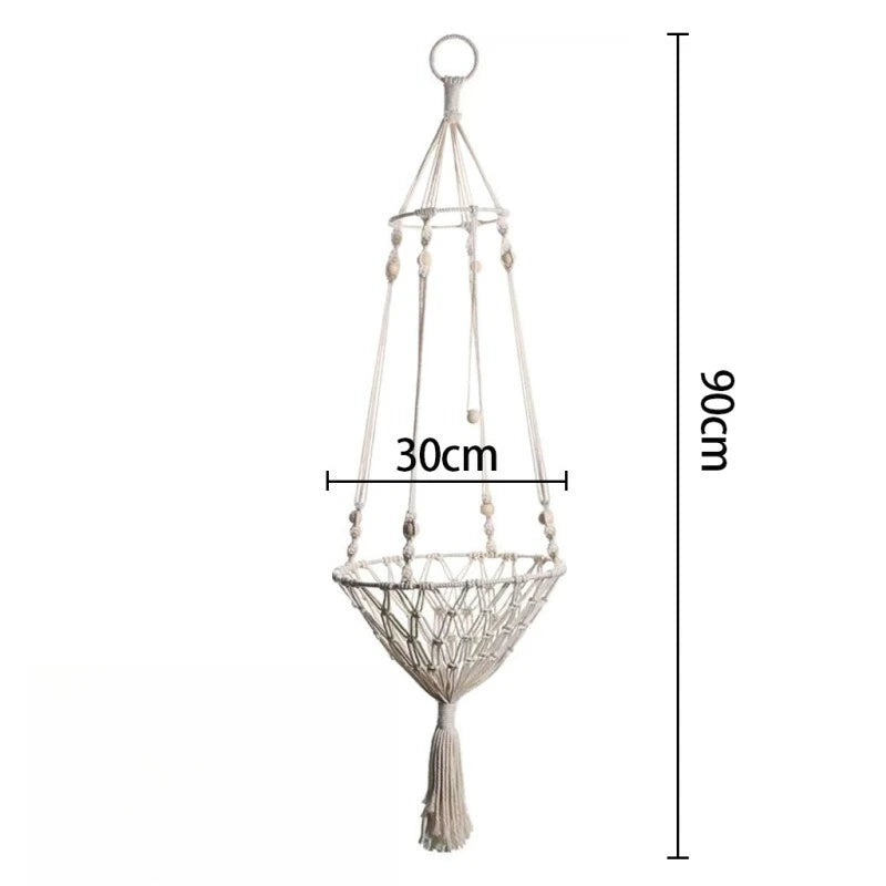 Boho Cat Hammock - Hand Woven Cotton Rope Hanging Swing Bed