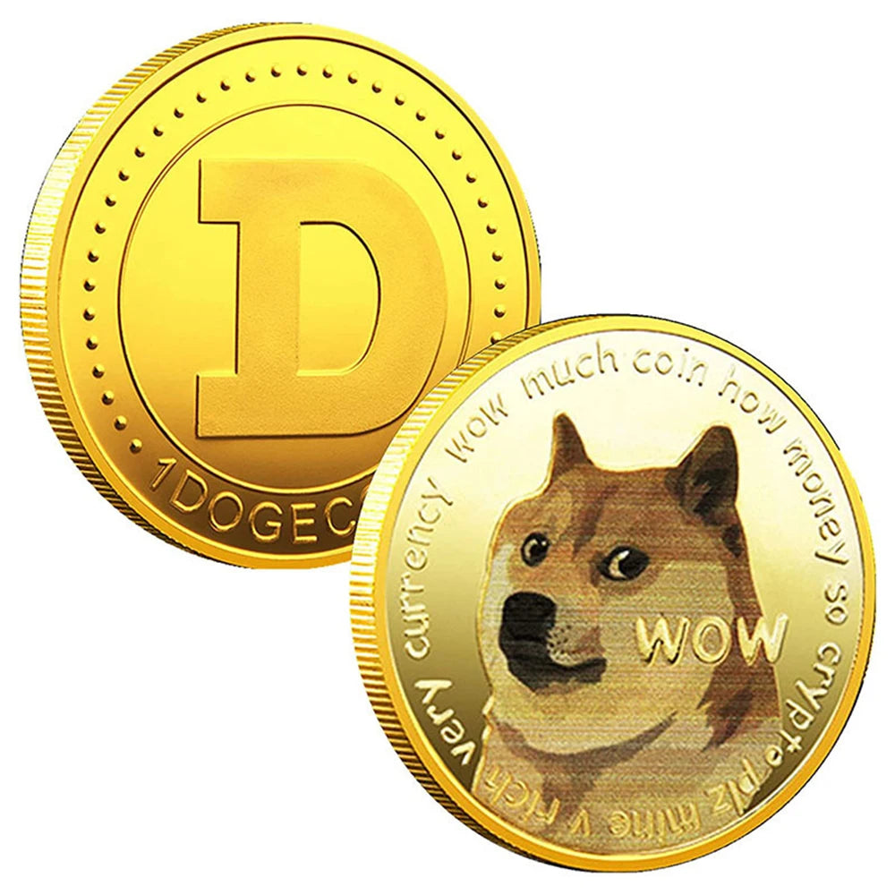 Dogecoin Commemorative Coin - Gold Plated Crypto HODL Token