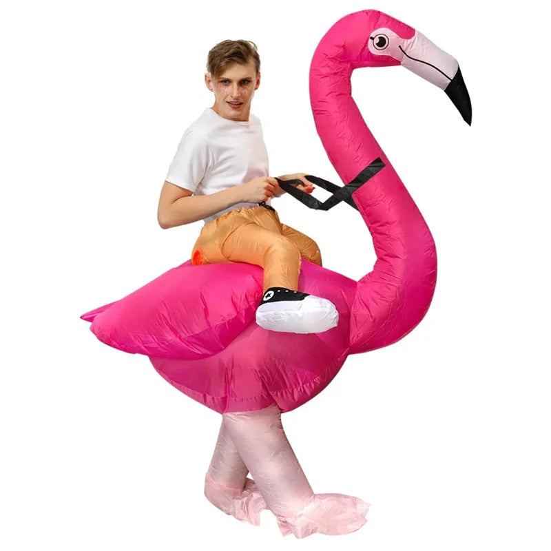 Flamingo Inflatable Costume | Adult Funny Blow Up Halloween Outfit