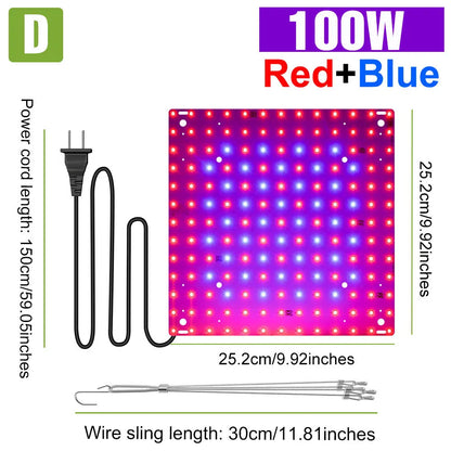 200W LED Plant Grow Light | Full Spectrum Quantum Board Greenhouse Lamp
