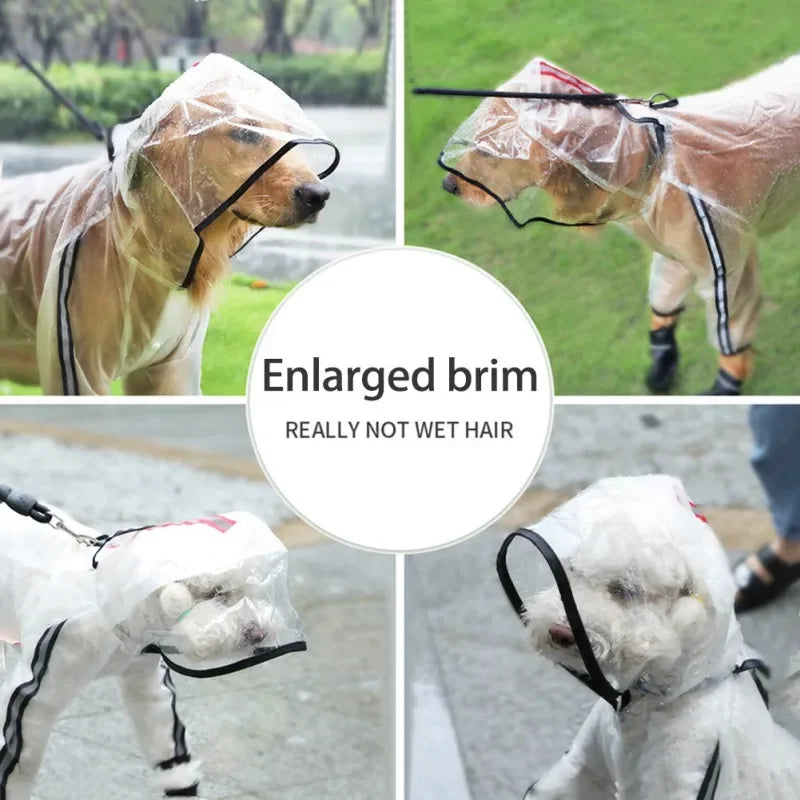 Transparent Dog Raincoat Jumpsuit - Full Body Waterproof Jacket
