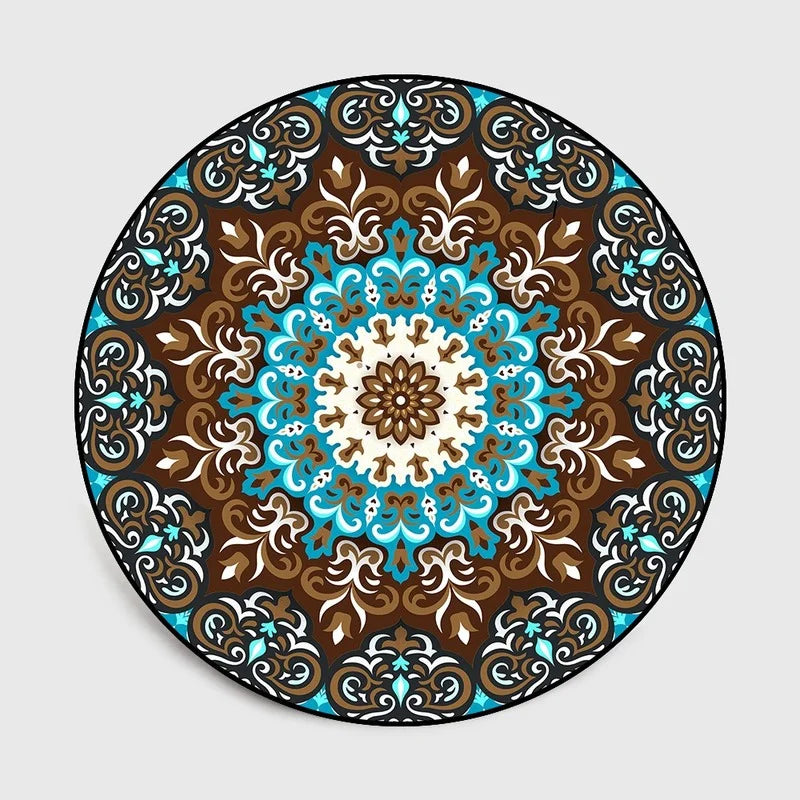 Bohemia Mandala Round Carpet - Geometric Ethnic Floor Mat