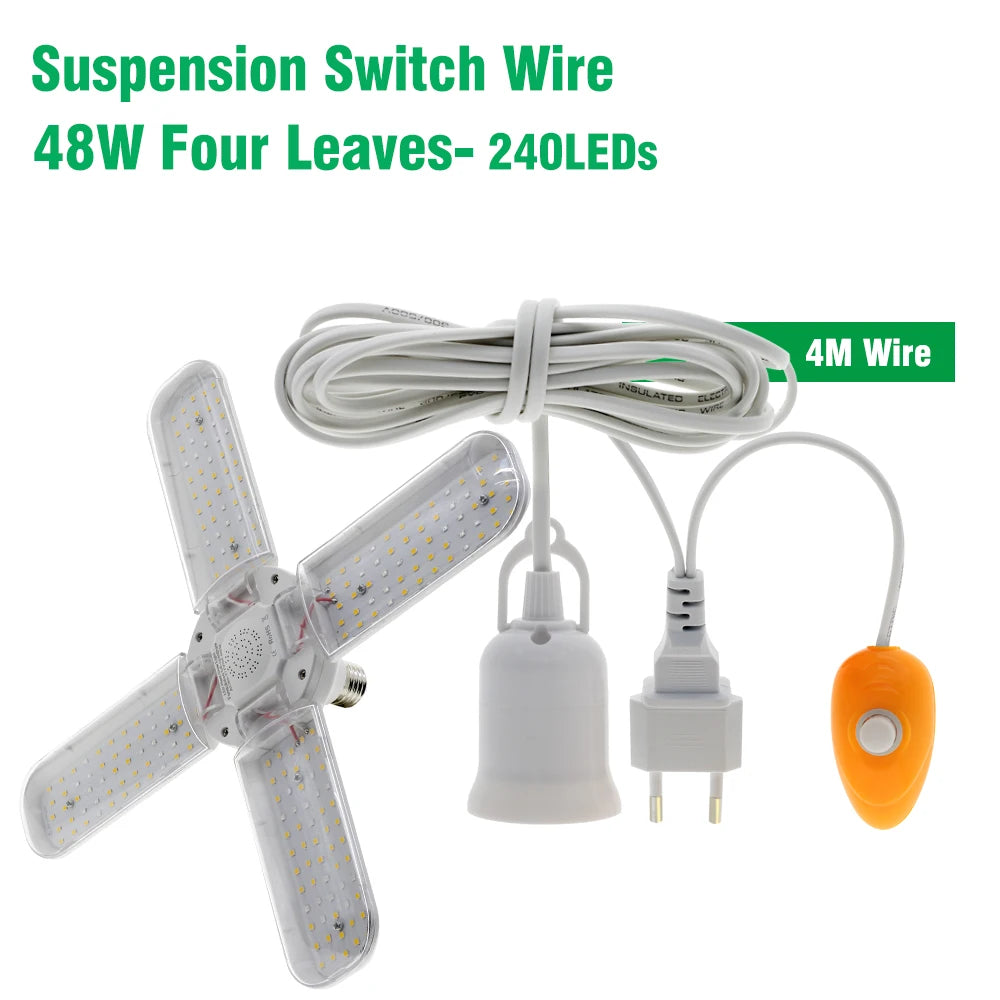 Full Spectrum LED Growth Lamp | 48W Greenhouse Plant Light & Bracket