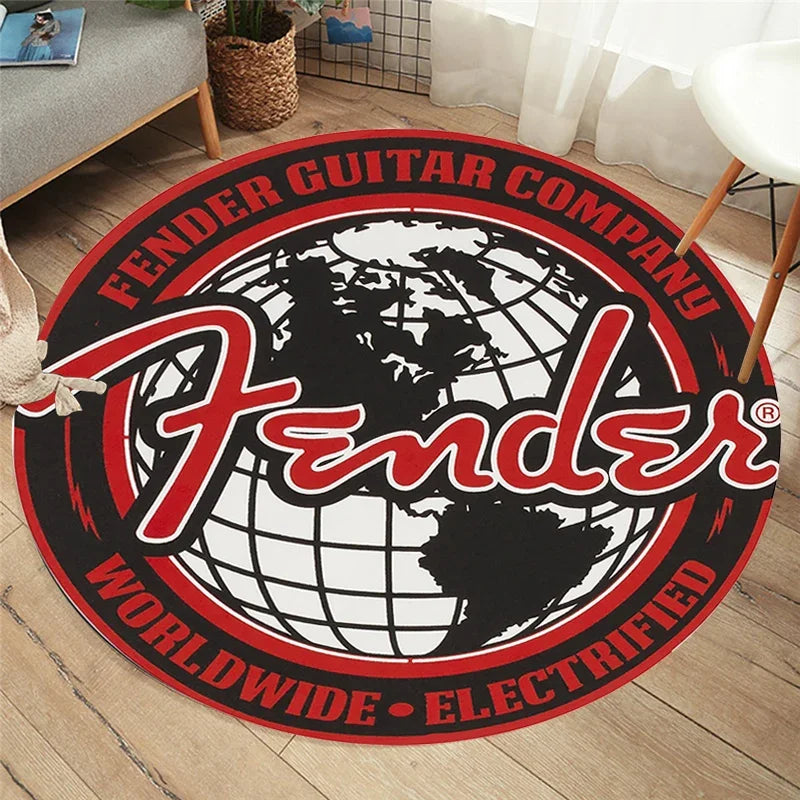 Electric Guitar Round Rug | Rock Music Decor Flannel Non-Slip Mat