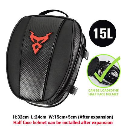 Motorcycle Tail Bag | Waterproof Expandable Rear Seat Backpack Cargo