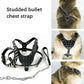 Spiked Studded Dog Harness Set - Heavy Duty Leather 3-Piece