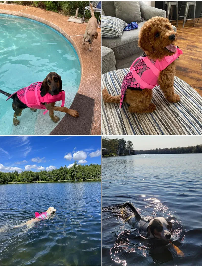 Shark Dog Life Jacket | High Buoyancy Swimming Safety Vest + Handle