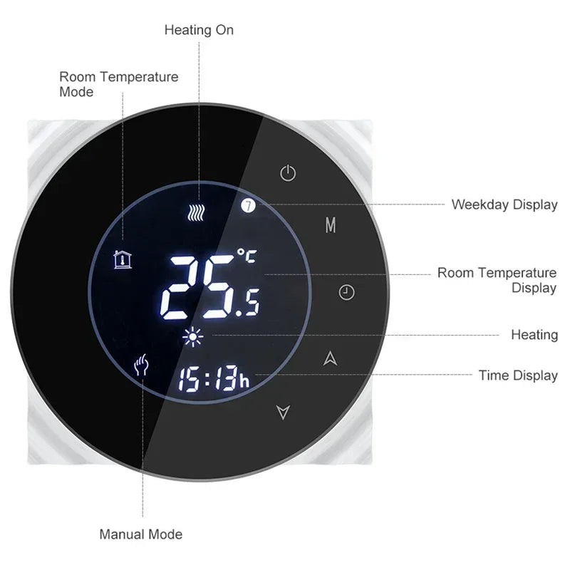 Smart WiFi Thermostat - LCD Touch Screen App Heating Control