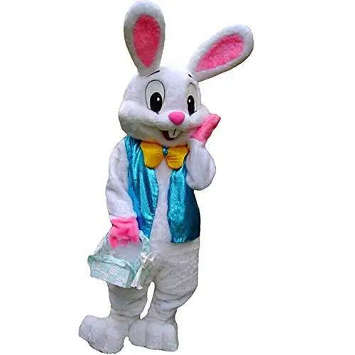 Plush Easter Bunny Costume | Adult Rabbit Mascot Party Outfit & Head