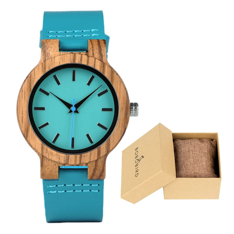 Wooden Watch with Leather Strap | Handmade Eco-Friendly Quartz Gift