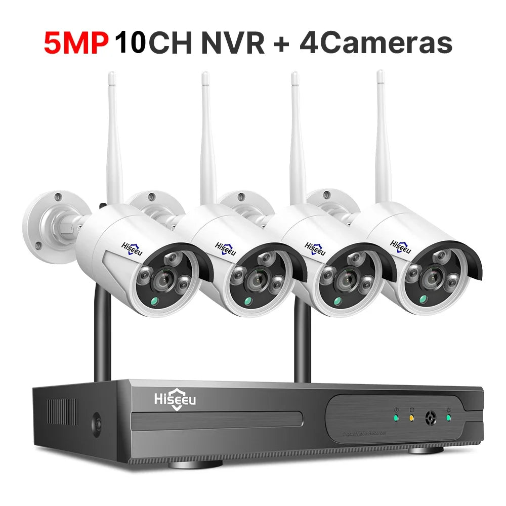 10CH Wireless WiFi CCTV Security System - 5MP HD Night Vision