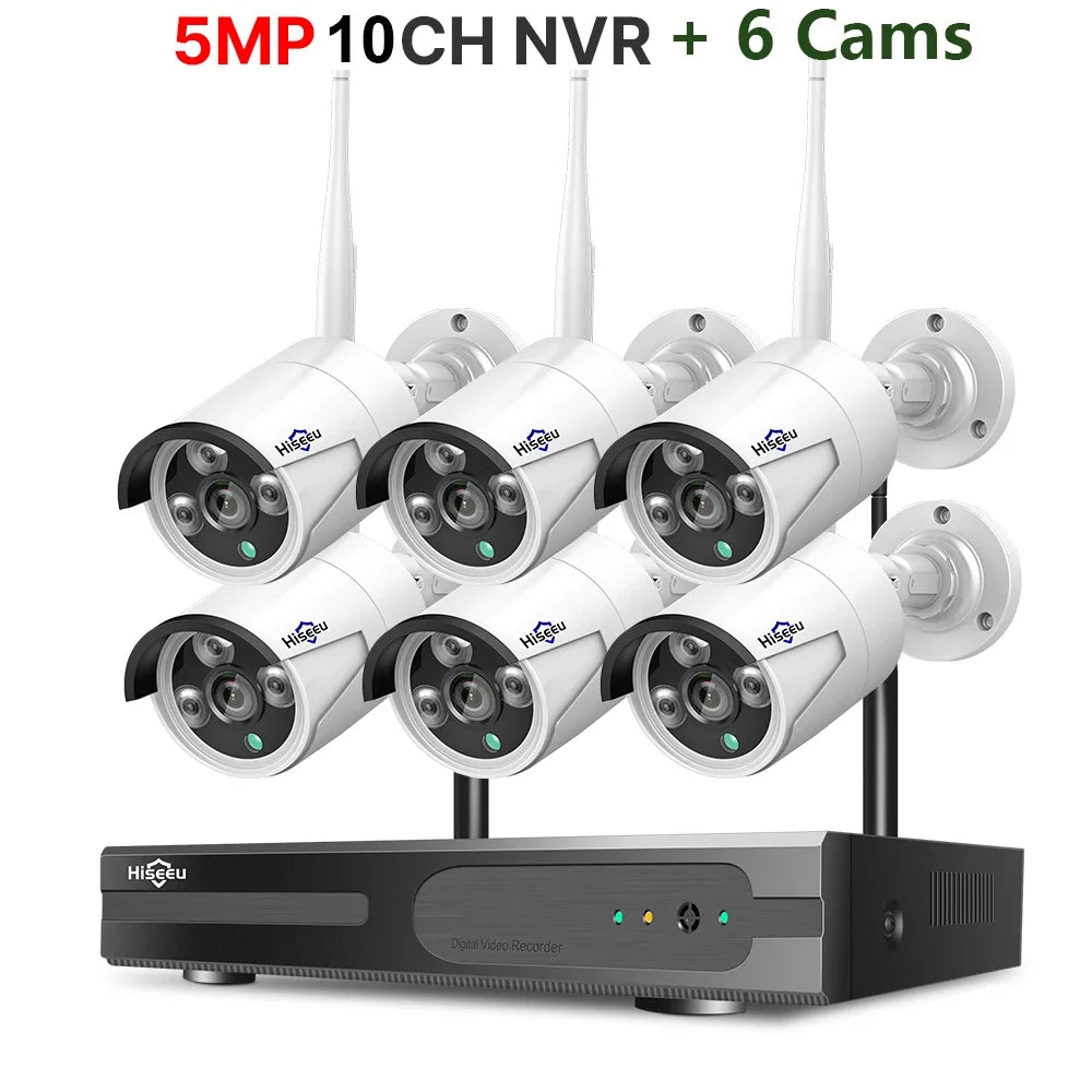 10CH Wireless WiFi CCTV Security System - 5MP HD Night Vision