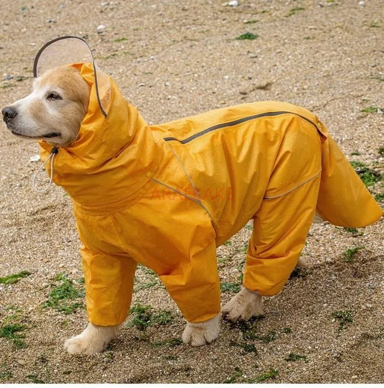 Dog Raincoat | Full Body Waterproof Large Dog Hooded Rain Gear Jacket