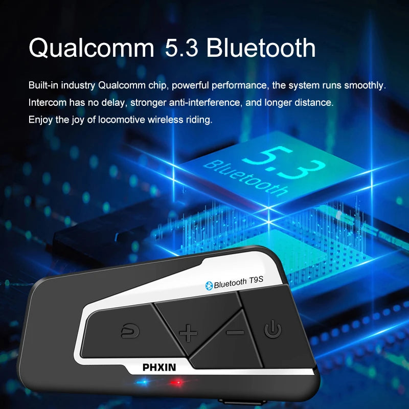 Motorcycle Helmet Intercom | 2000M 10-Rider Bluetooth Wireless Headset
