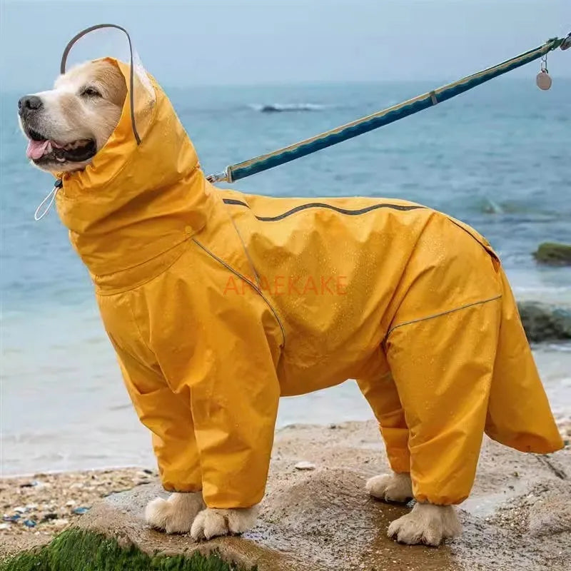 Dog Raincoat | Full Body Waterproof Large Dog Hooded Rain Gear Jacket
