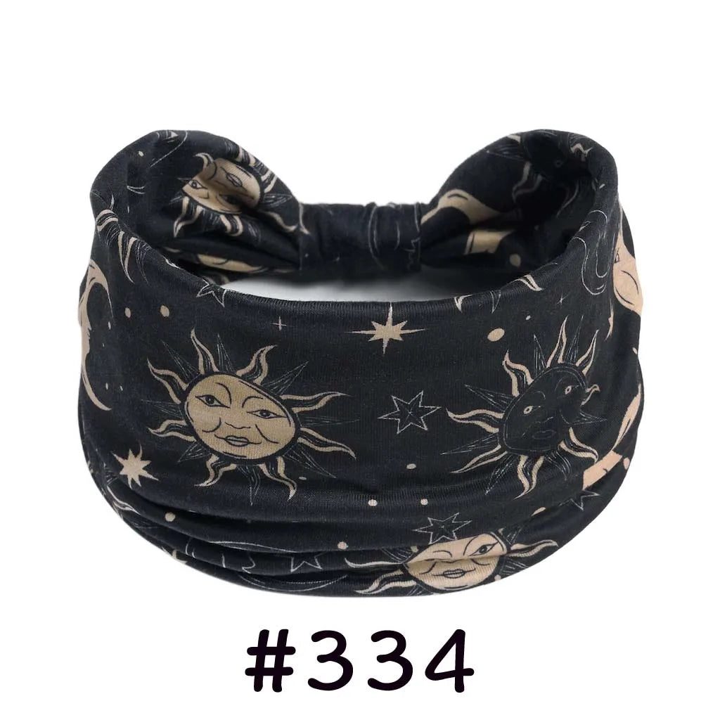 Boho Headbands for Women - Knotted Wide Stretch Turban Wrap