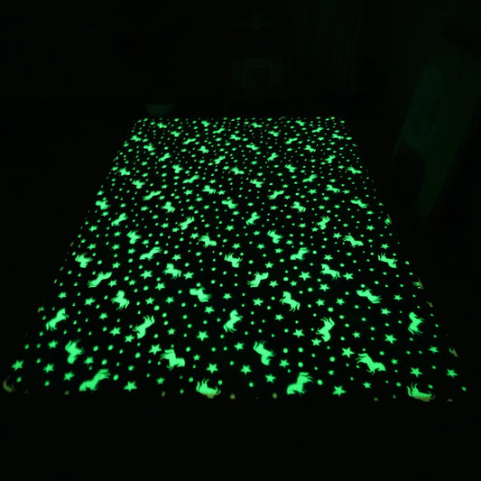 Glow in the Dark Stars Rug | Luminous Non-Slip Kids Room Bedroom Mat