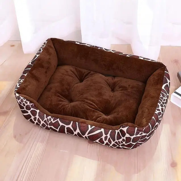 Large Dog Bed Warm Square Nest | Plush Pet Kennel Puppy Basket Cushion