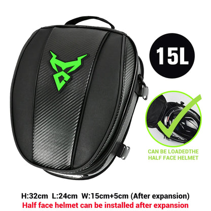 Motorcycle Tail Bag | Waterproof Expandable Rear Seat Backpack Cargo