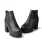 Women's Block Heel Ankle Boots | Velvet Lined Winter Fashion Shoes