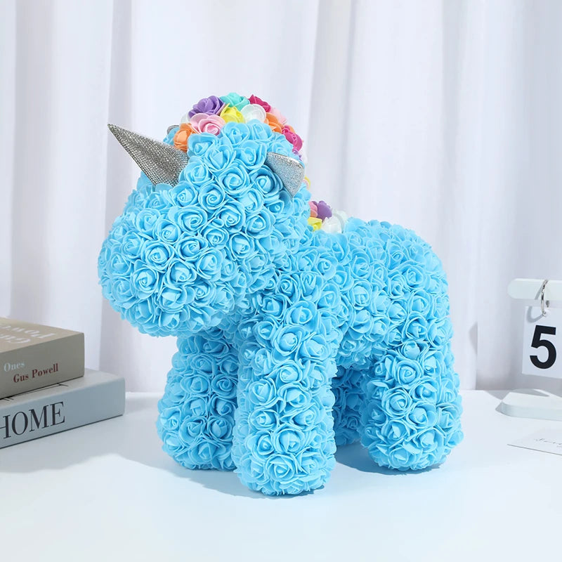 25cm Rose Unicorn PE Flower Gift | Valentines Day Magic Decor for Her