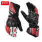 Leather Motorcycle Racing Gloves | Carbon Fiber Armor Gauntlets