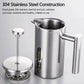 Insulated Stainless Steel French Press - Double Walled Coffee Maker