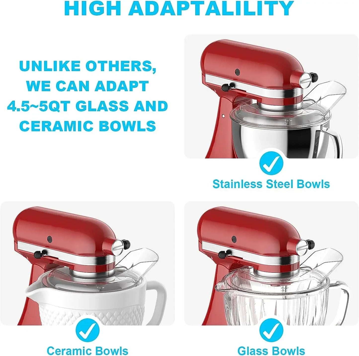 Stand Mixer Pouring Shield | Clear Splash Guard for 4.5-5Qt Bowls