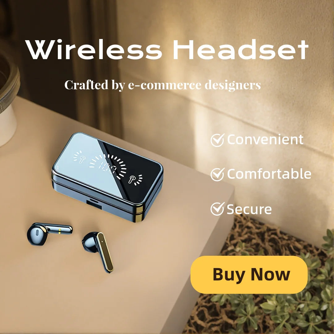 Mirror Style Wireless Headphones | In-Ear Bluetooth Earphones MIC ID