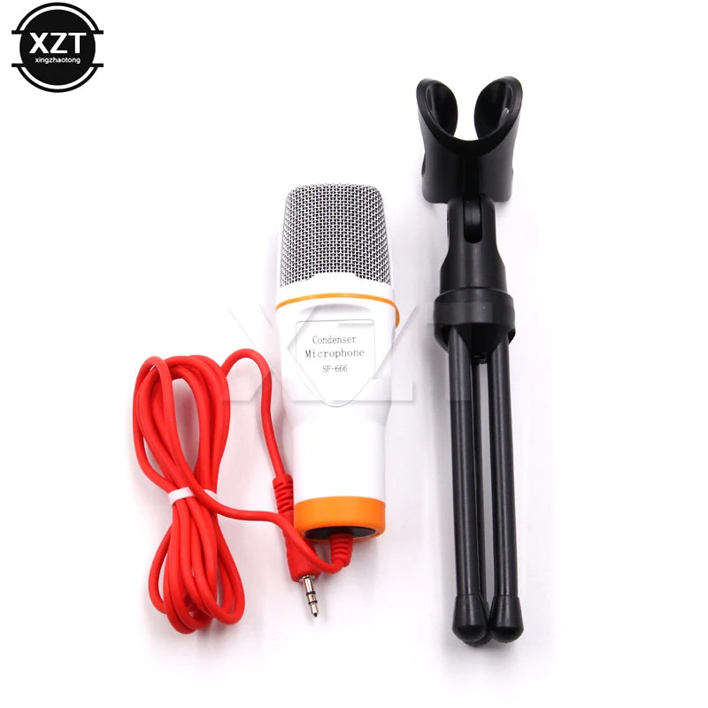3.5mm Condenser Microphone with Tripod Stand | HiFi Studio Mic for PC, Laptop, and Recording