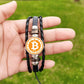 Bitcoin Leather Bracelet - Braided Multilayer Crypto Jewelry