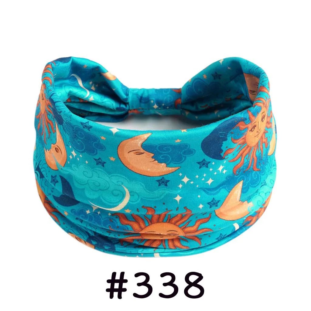 Boho Headbands for Women - Knotted Wide Stretch Turban Wrap