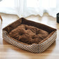 Large Dog Bed Warm Square Nest | Plush Pet Kennel Puppy Basket Cushion