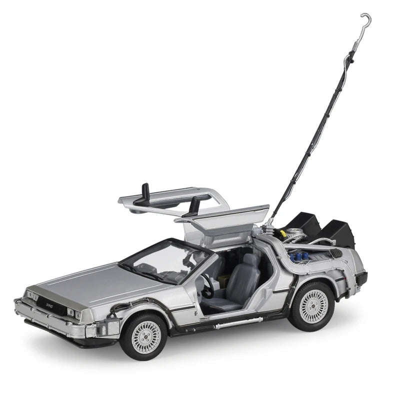 1:24 Diecast Time Machine Model | Metal Alloy Movie Car with Doors