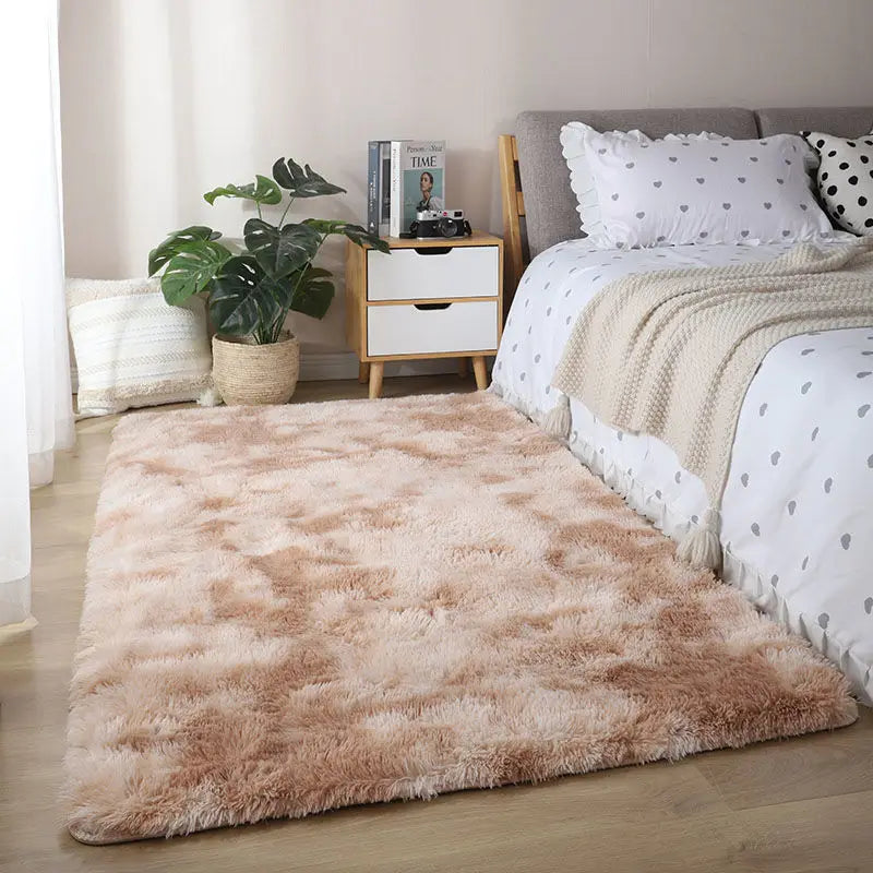 Large Fluffy Rug 160x230cm - Washable Non-Slip Plush Carpet