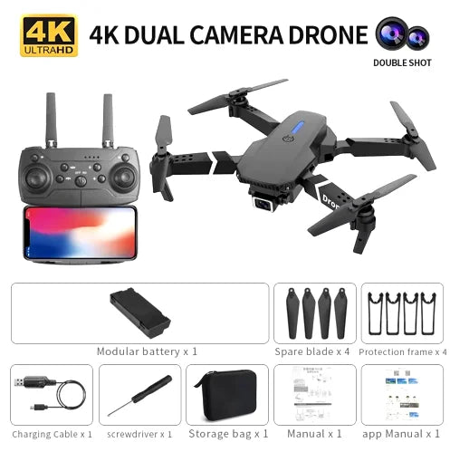 4K Dual Camera WiFi FPV Drone | Foldable RC Quadcopter Altitude Hold