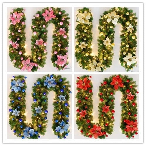 2.7m Pre-Lit Luxury Christmas Garland - LED Lush Greenery
