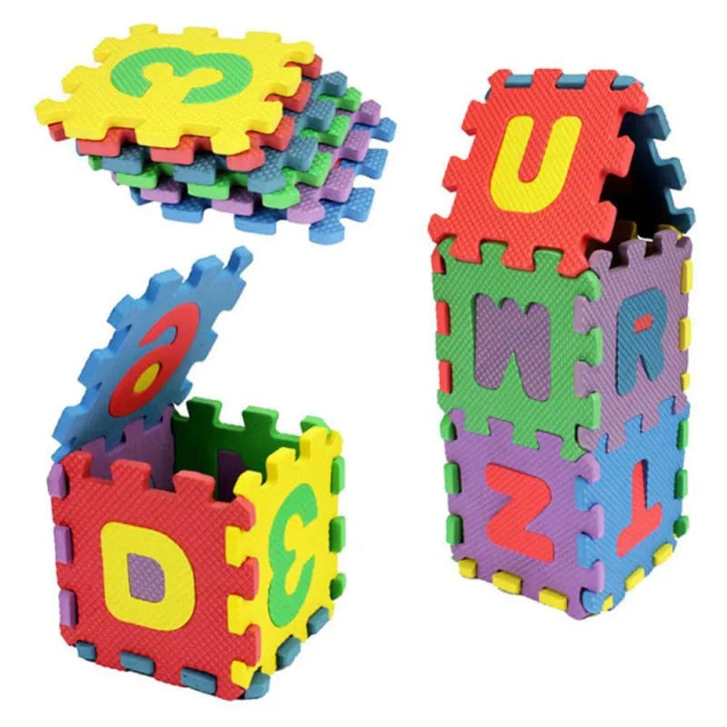 36-Piece Mini Children’s Foam Mats - Letters & Numbers Puzzle