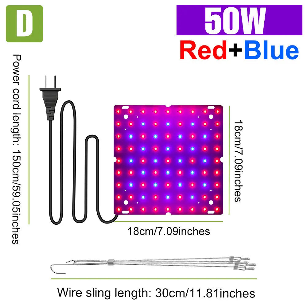 200W LED Plant Grow Light | Full Spectrum Quantum Board Greenhouse Lamp