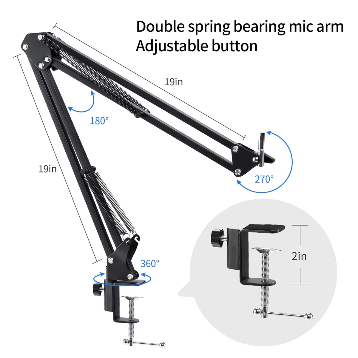 Professional Studio Microphone Kit - Scissor Arm Shock Mount