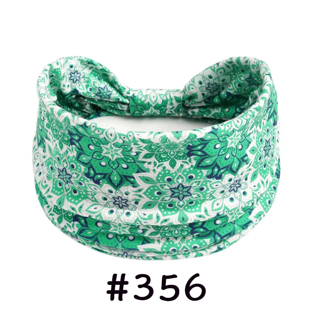 Boho Headbands for Women - Knotted Wide Stretch Turban Wrap
