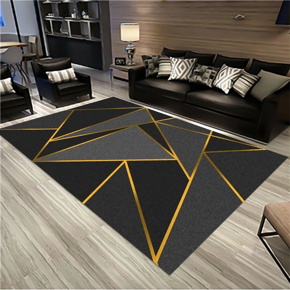 Large Grey Nordic Style Carpet | Deluxe Lounge Rug & Bedroom Floor Mat