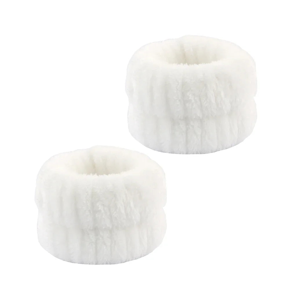 3Pcs Spa Headband & Wristband Set | Microfiber Face Wash Makeup Band