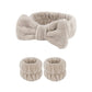 3Pcs Spa Headband & Wristband Set | Microfiber Face Wash Makeup Band