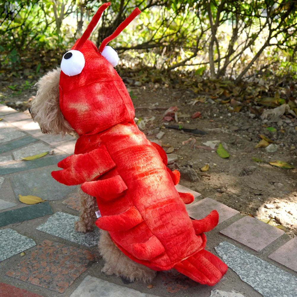 Funny Red Lobster Pet Costume - Warm Sleeveless Dog & Cat Hoodie
