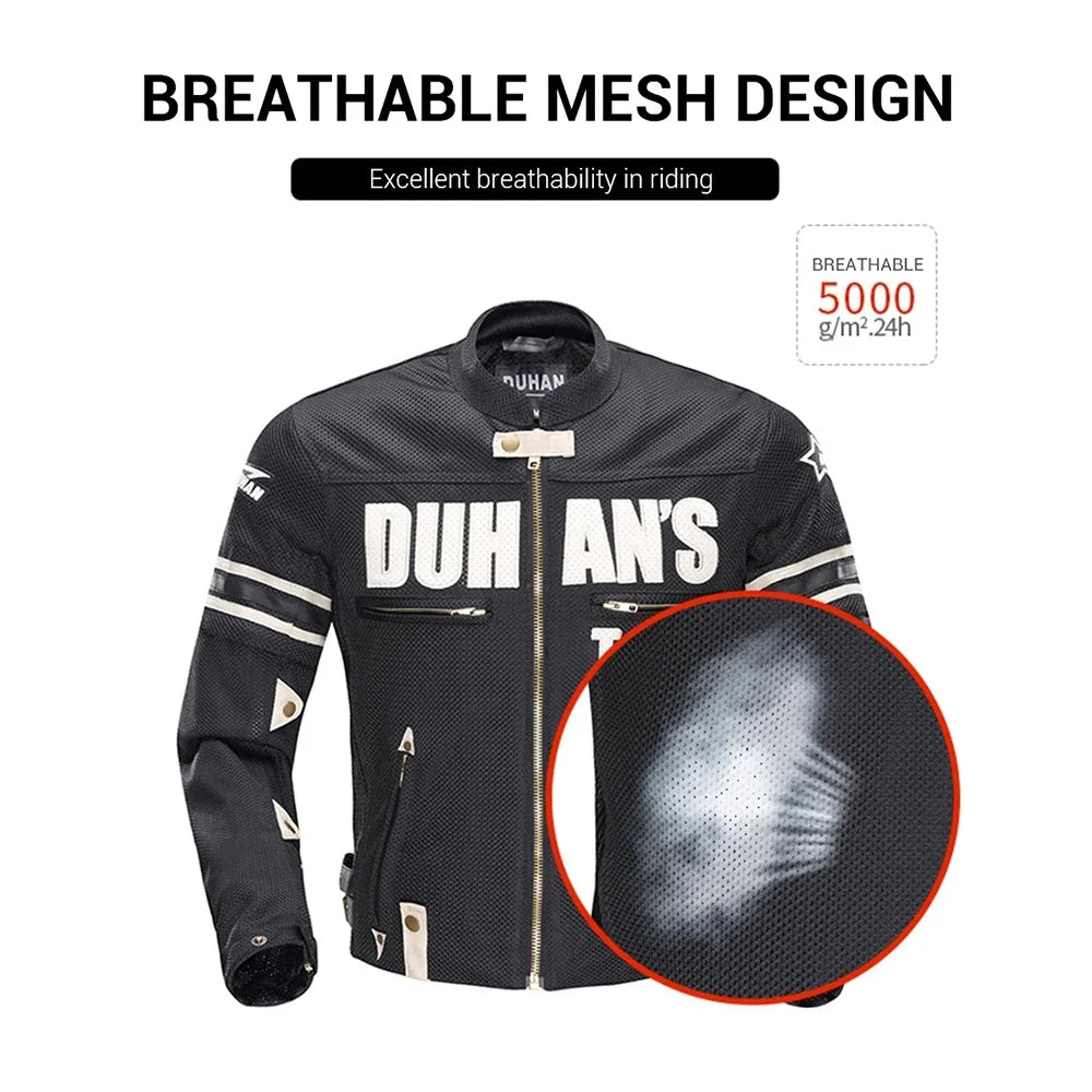Mens Motorcycle Summer Jacket - Breathable Mesh Armor Jacket