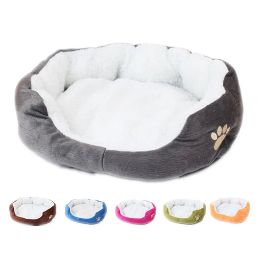 Lamb Wool Dog Bed - Plush Pet Cushion for Teddy & Bichon