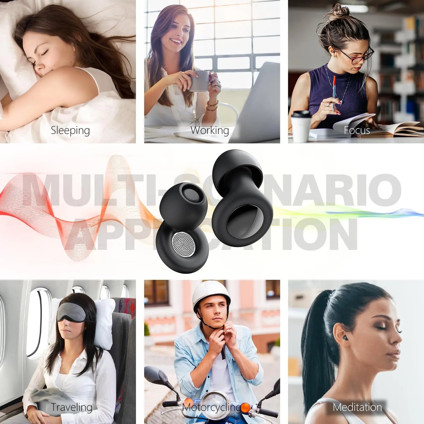Silicone Ear Plugs | Reusable Noise Cancelling Sleep & Work Protection